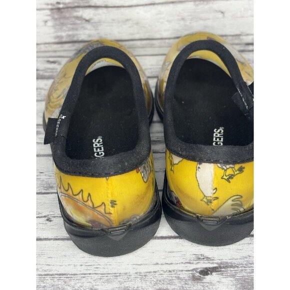 Sloggers Chicken Yellow Waterproof Slip On Garden Rain Clog Shoes Size Womens 6 - Picture 3 of 11